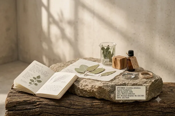 Botanical specimen study desk texture