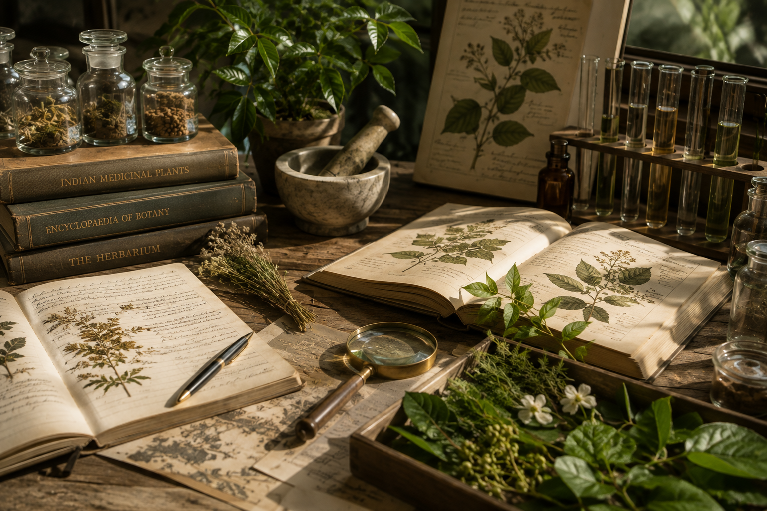 Archival botanical herbarium study