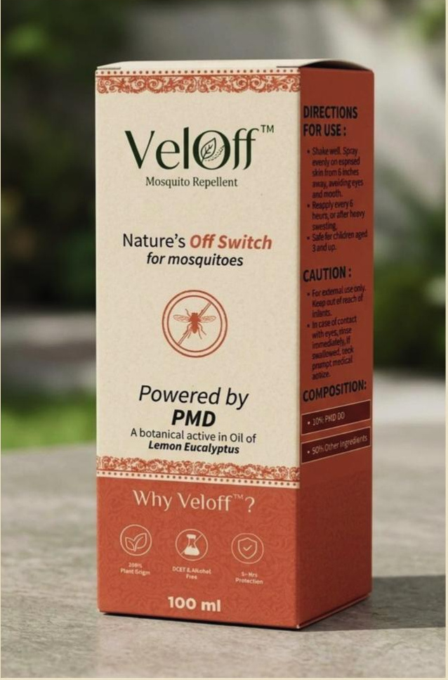 VelOff outer box packaging with PMD active callout